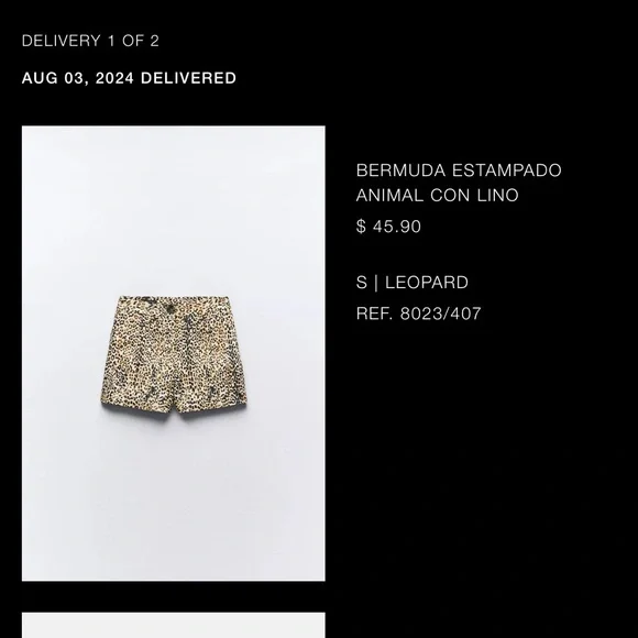 ZARA Leopard Shorts Small BERMUDA ESTAMPADO ANIMAL CON LINO - Picture 3 of 12